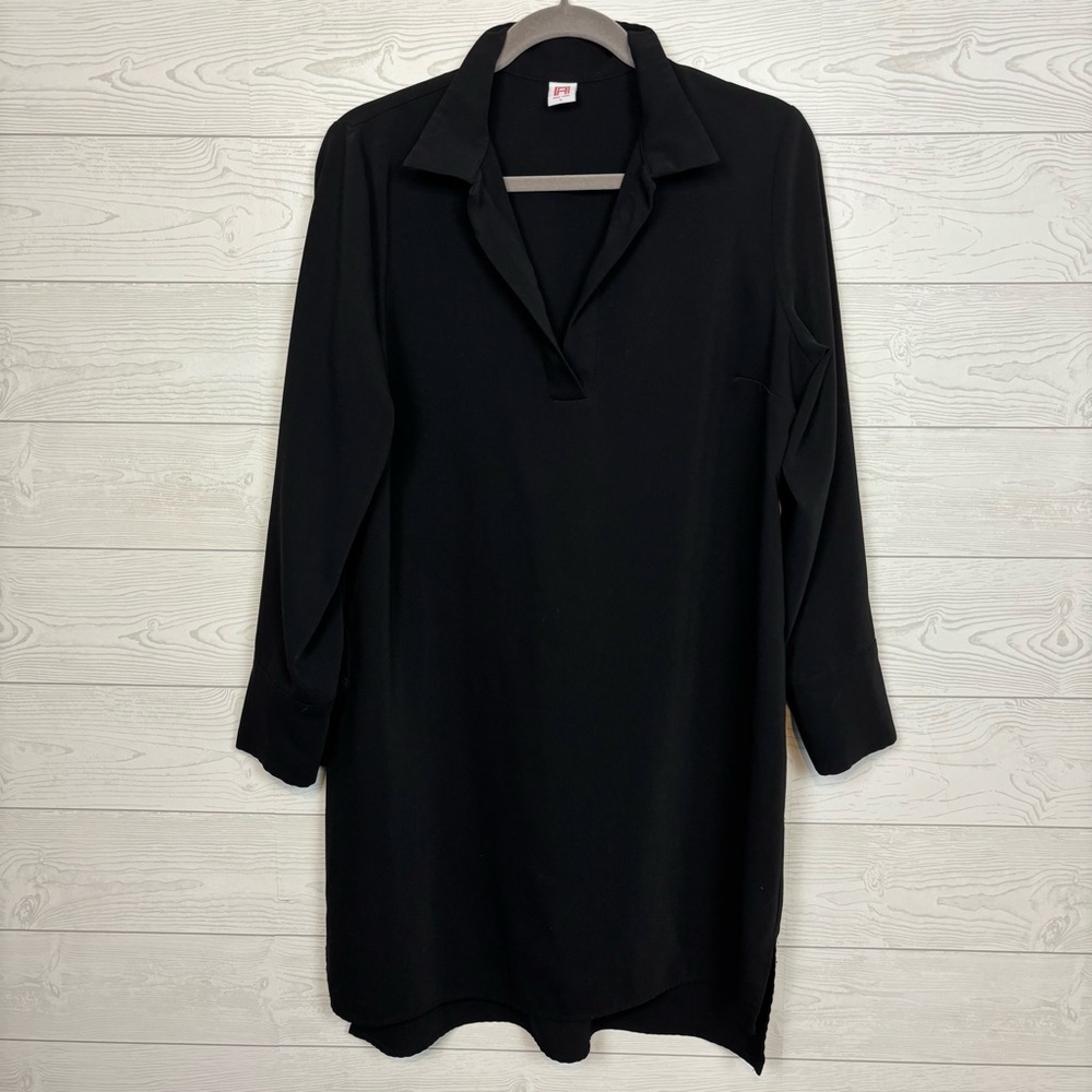 A By Amanda Uprichard Black Long Sleeve Tunic Dress Size Large